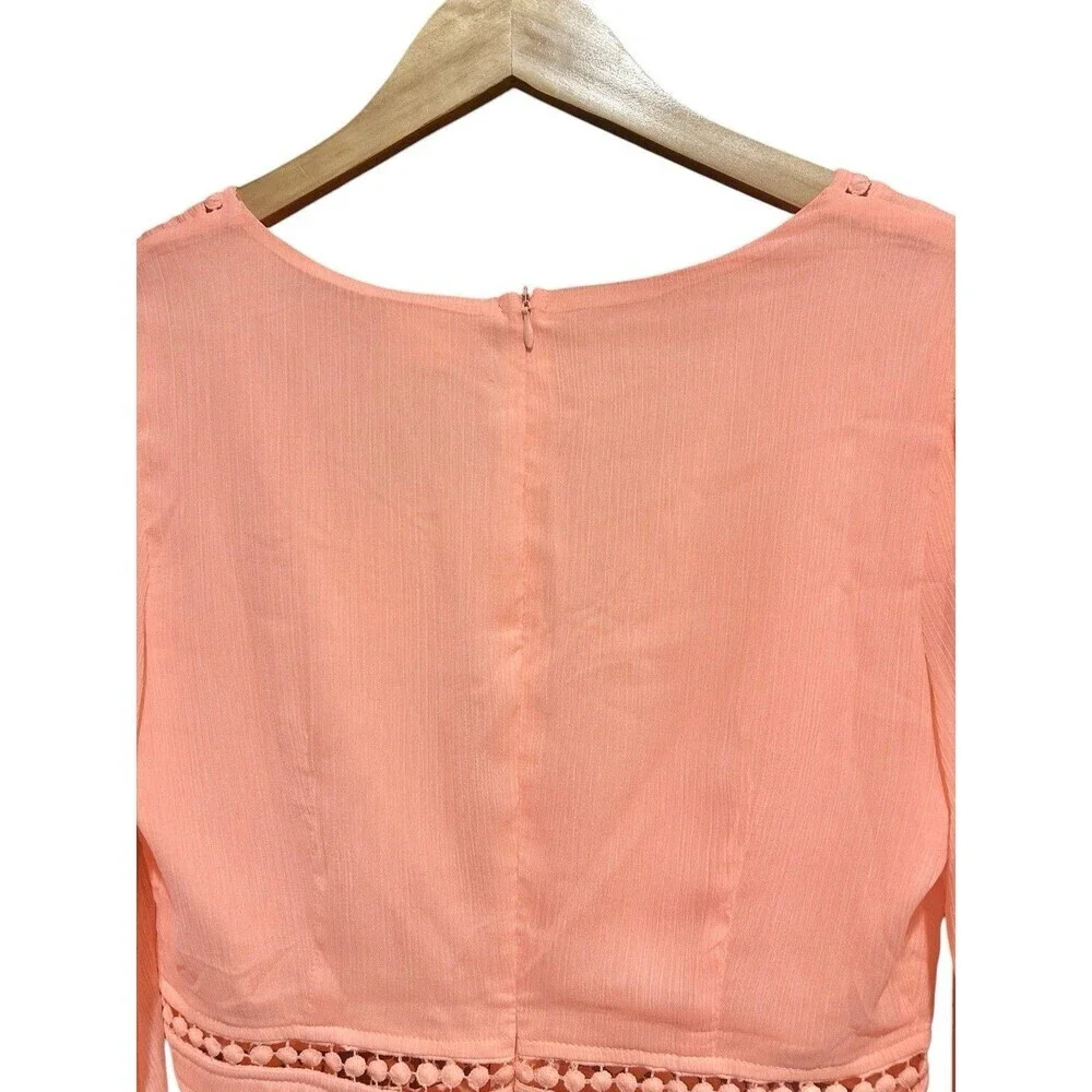 Nwt Sage & Paige In Heaven Mini Dress Neon Orange Pink Womens Size Medium Summer - Picture 9 of 9
